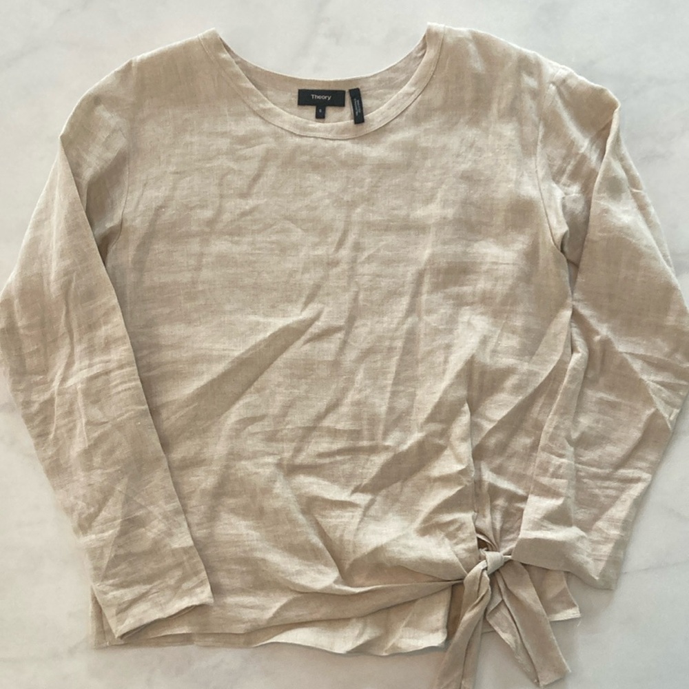 Theory | Beige Women's Linen Top NWOT
